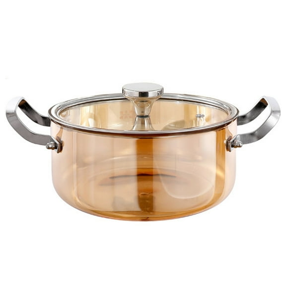 Glass Cooking Pot Heatable Clear Stockpot Glass Saucepan with Lid Transparent Glass Cooker for Cooking Milk, Pasta & Baby Food