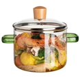 thumbnail image 1 of Glass Cooking Pot with Lid, Clear Simmer Pot, 1500ml Heat-Resistant Borosilicate Glass Cooking Pan, Transparent Glass Saucepan Stockpot with lid and Double Handles, 1 of 7
