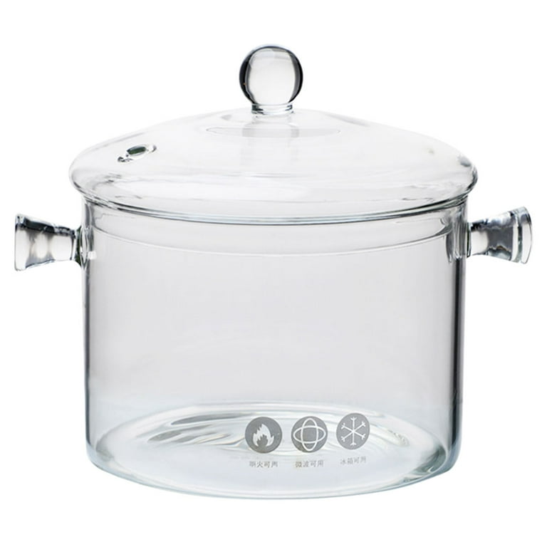 Stock Pot - Soup Pot With Lid, Glass Saucepan Heat, Glass Stovetop Cooking  Pot, Glass Pasta Cooking Pots, 5L High Borosilicate Heat-resistant