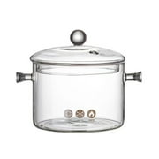 Glass Cooking Pots for the Stove,40  F to 572  F Heat Resistant Borosilicate Glass Cookware Stovetop Pot Set, Borosilicate Glass Saucepan with Lid, Clear Pots for Cooking for Soup, Milk, Baby Food