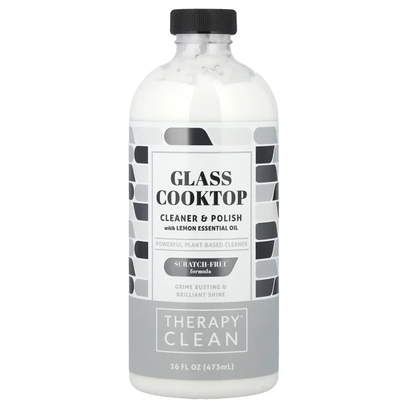 Glass Cooktop, Cleaner & Polish With Lemon Essential Oil, 16 Fl Oz (473 Ml)