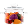 Glass Cookware, 64 Oz (2 Quart) Clear Glass Pot, Glass Saucepan