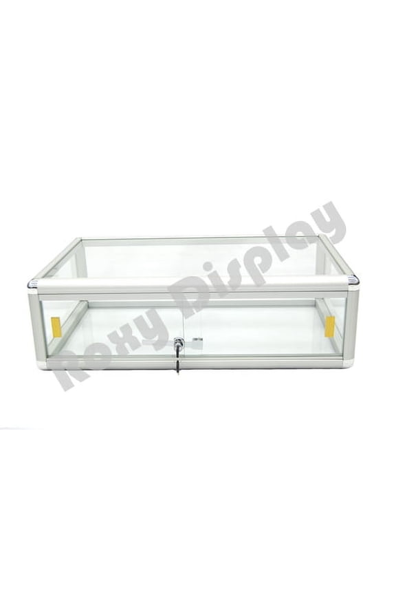 Glass Countertop Display Case Store Fixture Showcase with front lock #SC-KDFLAT