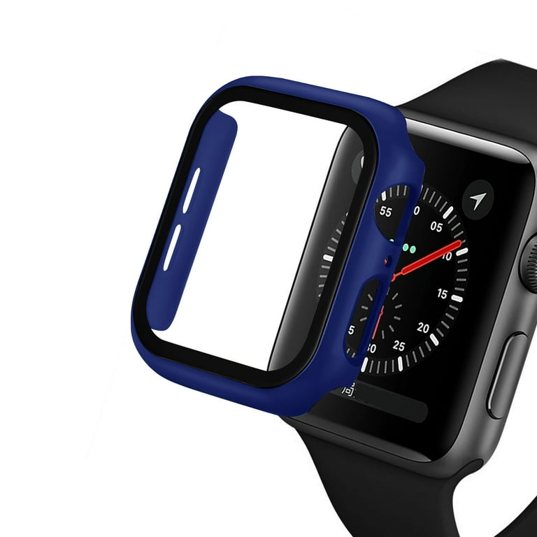 Glass Cover For Apple Watch case 9 8 7 6 SE 5 iWatch Accessorie Screen Protector Apple watch serie 44mm 40mm 41mm 45mm 42mm 38mm Midnight Blue 44mm Series 4 5 6 Walmart