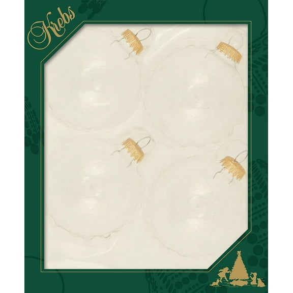 Glass Crafting Christmas Tree Ornaments - Designer DIY Balls from Christmas By Krebs (Clear with Gold Caps-4 Pieces, 3 1/4 inch (80mm))