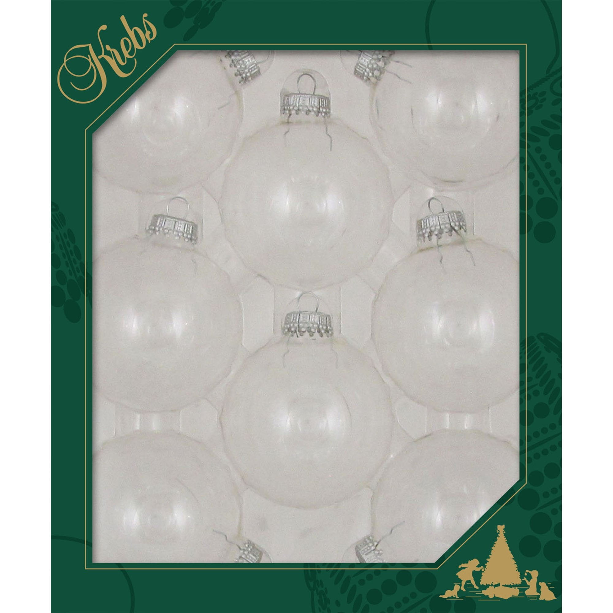 Glass Crafting Christmas Tree Ornaments - Designer DIY Balls from Christmas By Krebs (Clear with Silver Caps-8 Pieces, 2 5/8 inch (67mm))