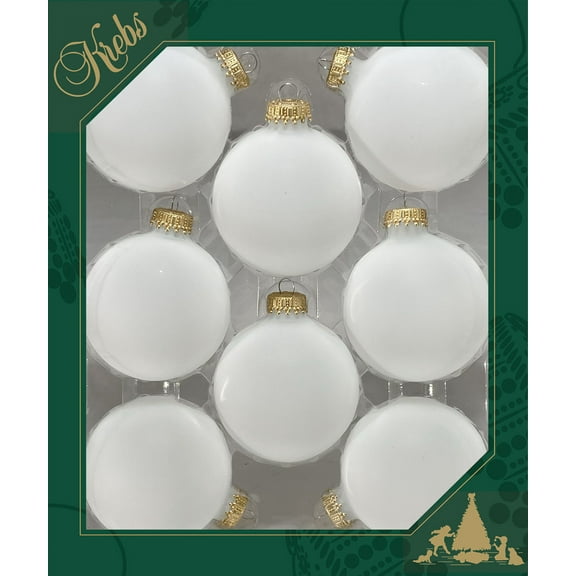 Glass Crafting Christmas Tree Ornaments - Designer DIY Balls from Christmas By Krebs (Frost with Gold Caps-8 Pieces, 2 5/8 inch (67mm))