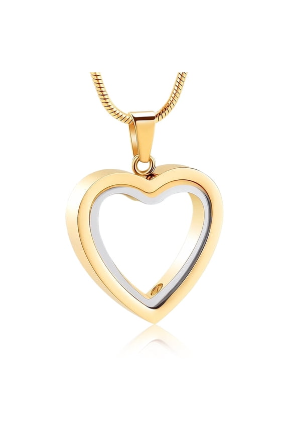 Glass Heart Urn Necklace for Ashes for Women Men Stainless Steel Cremation Jewelry Memorial Lockets Keepsake Pendant for Ash Holder