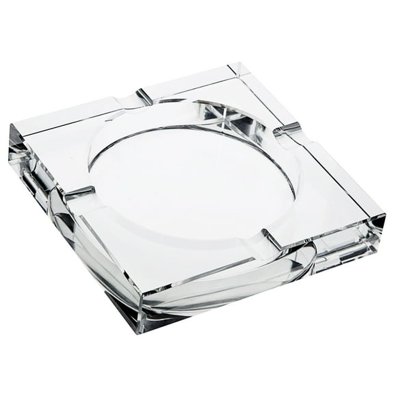 Juvale Crystal Glass Ashtray - 7 x 7 x 1.5 in, Clear Classic Square - Indoor Ashtray for Smokers, Decorative Smoke Tray with 4 Cigar Rests