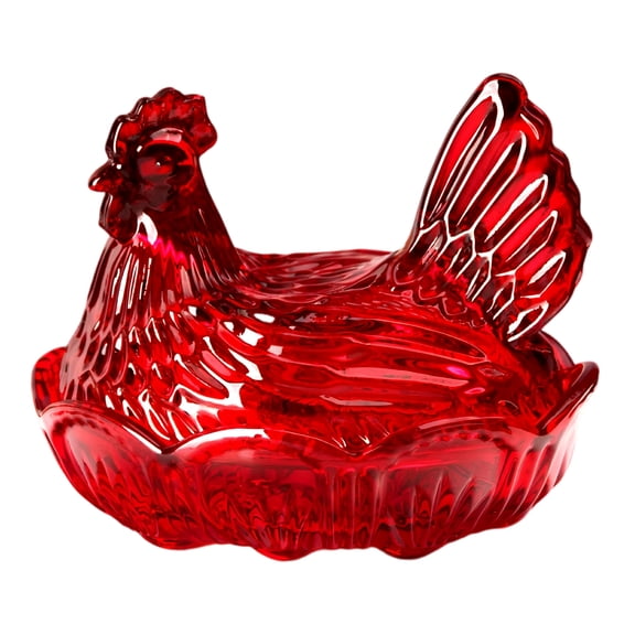 Glass Crystal Hen-Shape Candy Dishes Creative Chicken Fruit Bowl with Lid Table Decoration Dessert Plate Home Decors