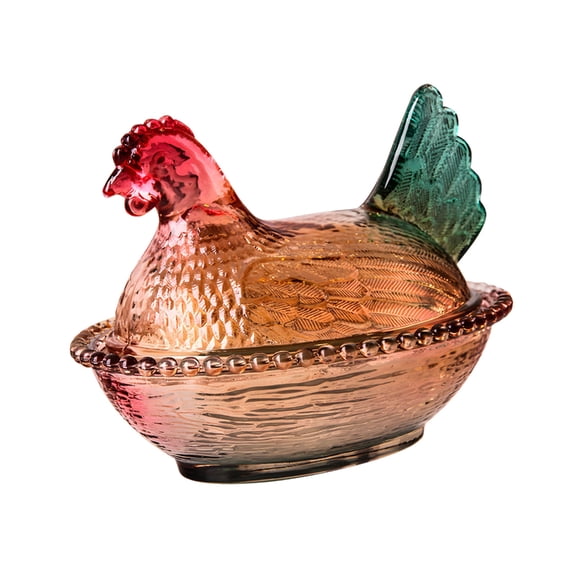 Glass Crystal Hen-Shape Candy Dishes Creative Chicken Fruit Bowl with Lid Table Decoration Dessert Plate Home Decors