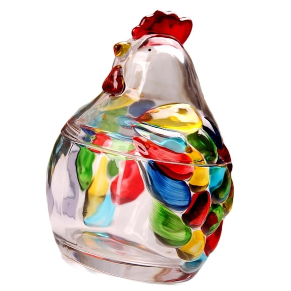 Glass Crystal Rooster -Shape Candy Dishes Creative Chicken Fruit Bowl with Lid Table Decoration Dessert Plate Home Decors