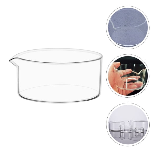 Glass Crystallizing Bowl with Spout Laboratory Equipment Experiment Supply