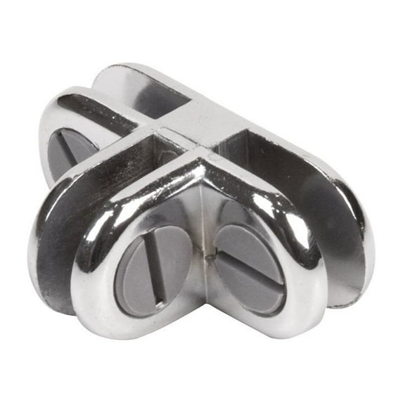 Glass Cube Connectors for 3/16" Thick Glass, 3 Way Glass Cubby Display Joiner, Chrome, 10 Pack