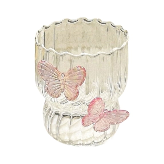 Glass Cup 3D Butterfly Art and Glass Texture Beverage Cup with ...