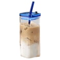 thumbnail image 1 of Glass Cup with Lid and Straw, 12 Oz Iced Coffee Cup,Glass Smoothie Drinking Cups Set, Reusable Transparent Glasses Cups Suitable for Cocktails, Beer, Coffee, 1 of 7