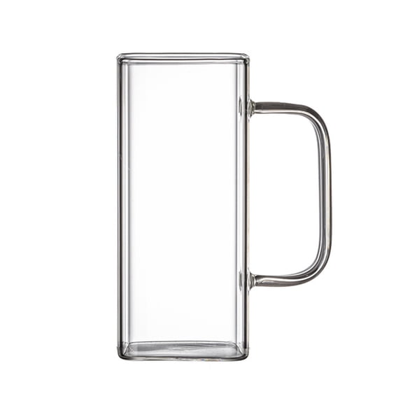 Glass Cup Unique Square Glass Cups Square Drinking Glass Reusable Beer Mugs with Handle Glass for Any Occasion