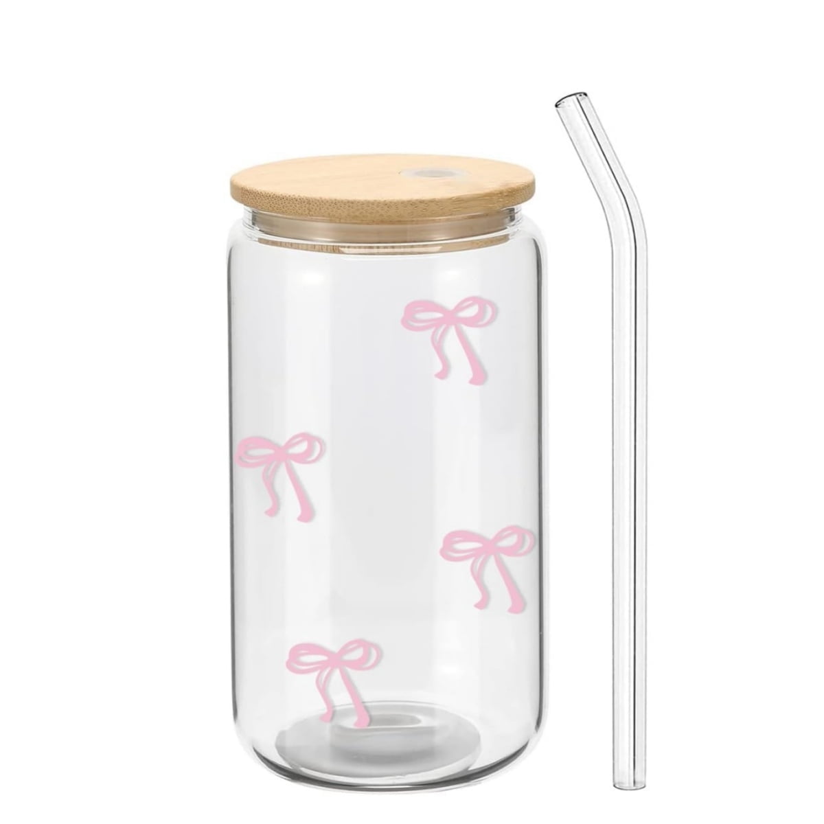 Glass Cup with Lid and Straw, Boriyuan 16 oz Iced Coffee Cup, Reusable ...