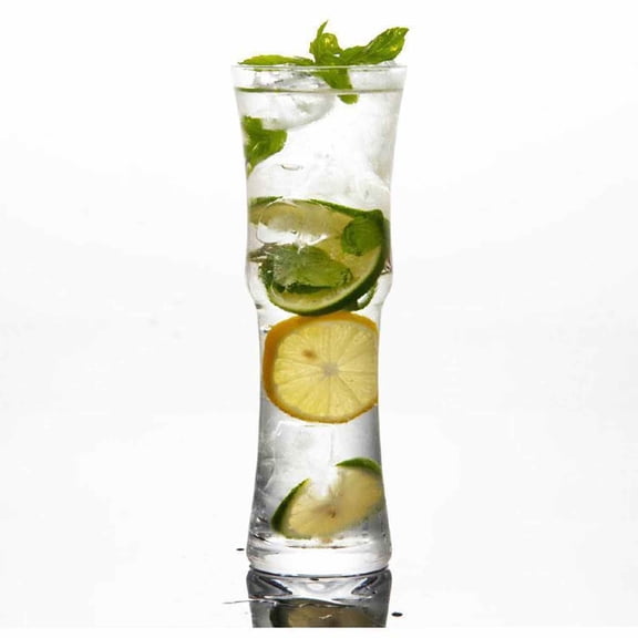 Glass Cups, Bamboo Shape Drinking Glasses Ice Coffee Bottle Glasses Fruit Juice Cup Water Glass Great for Soda Cocktail Beer Whiskey 500ml