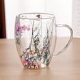 thumbnail image 1 of Glass Cups With Handle Double Walled Glass Coffee Mugs Cute Insulated Tea Cup For Kitchen Hot Cold Beverages Cappuccino Latte Espresso Coffee Juice Cups, 1 of 5