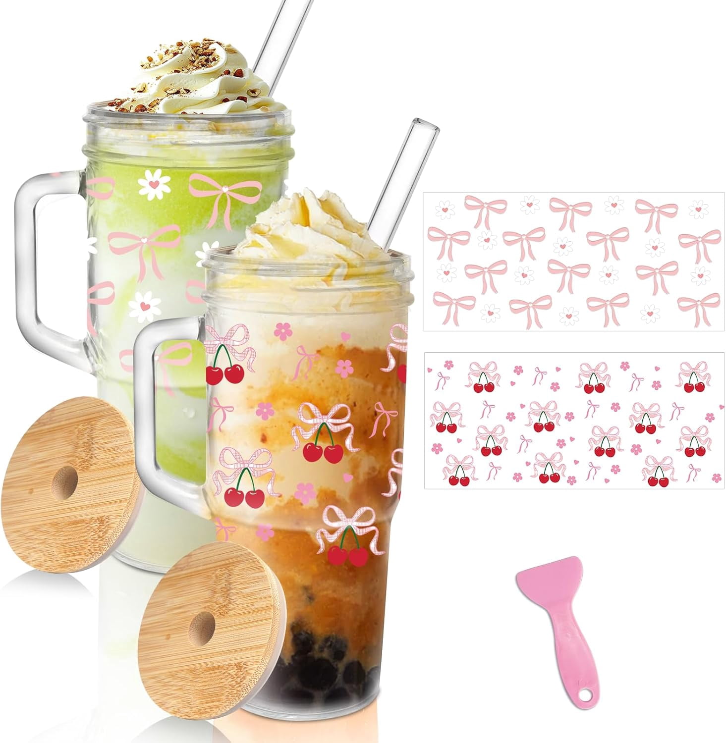 Jarming Collections Travel Mason Jar Cups With Lids & Straws – 16oz, Freezer Safe, Set Of 2