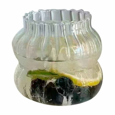 Glass Cups, Vertical Screw Onion Shape Drinking Glasses Ice Coffee Bottle Glasses Fruit Juice Cup Water Glass Great for Soda Cocktail Beer Whiskey (410ml)