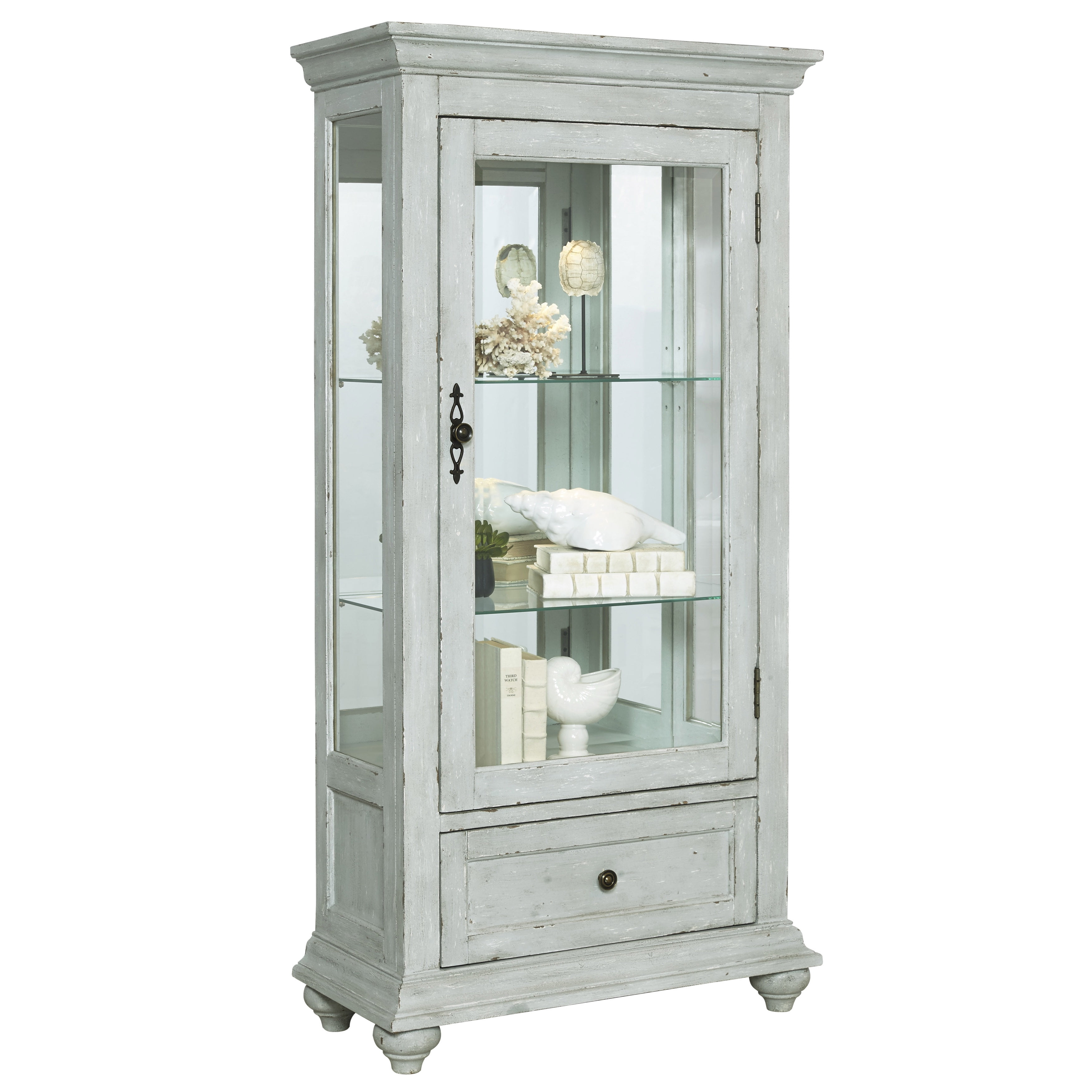 Glass Curio Cabinet in Weathered Grey Walmart