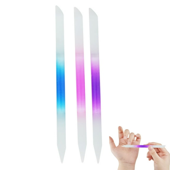 Glass Cuticle Pusher Set Cuticle Remover Glass Nail File Dual Ended Manicure Pedicure Tools for Nails and Cuticles Care