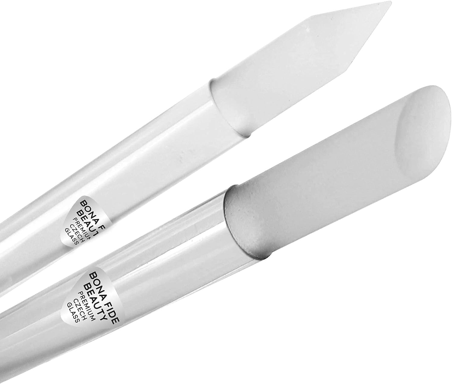 Glass Cuticle Pusher Set of 2 Manicure Nail Care Tools, 2PC Premium