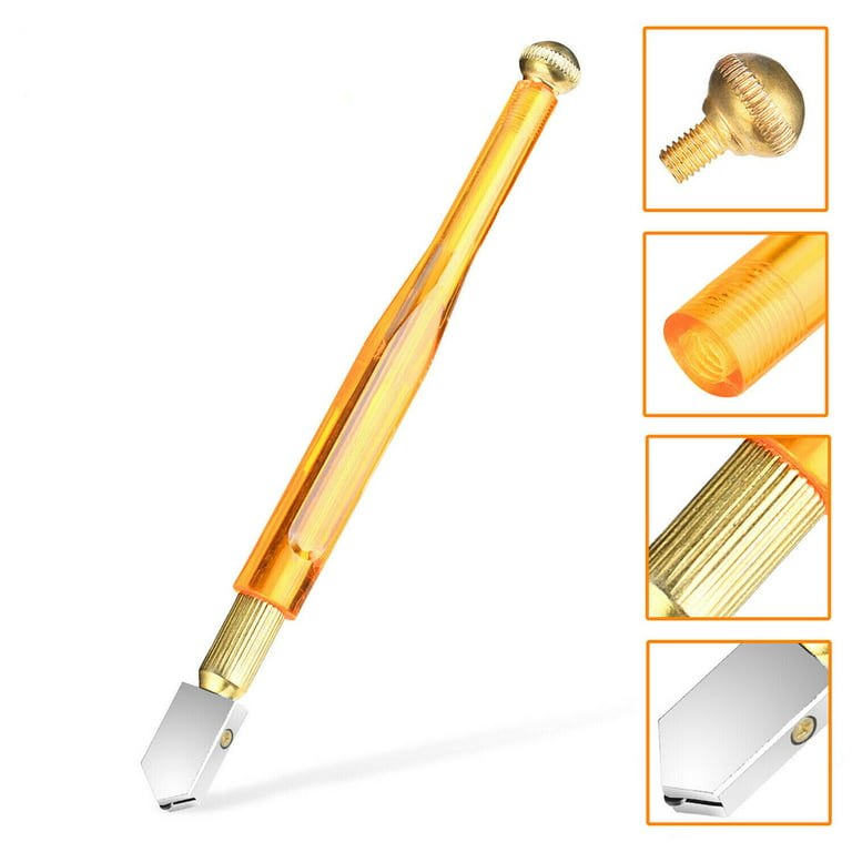 Toyo Self Oiling Glass Cutter for Stained Glass Mosaics Fused Glass Art Glass  Cutting Wheel Pencil Grip Brass 