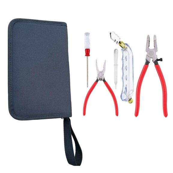 Glass Cutter Tool Glass Cutting Tools Oil Dropper Screwdriver Running Pliers Glass Breaking Pliers for Fusing Thick Glass Mirror Breaking