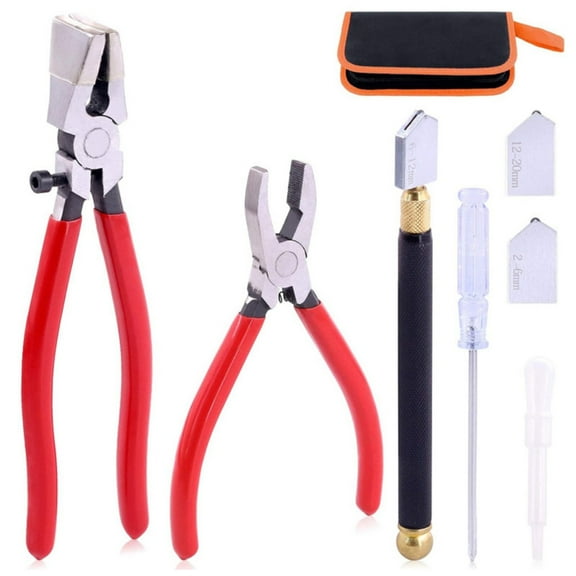 Glass Cutter Tools Set Glass Cutting Tool Kit Glass Cutter Glass Running Pliers Breaker Pliers Stained Glass Tools
