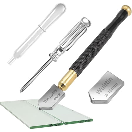 Glass Cutter for 2-20mm Thick Glass and Tile Cutting, Glass Cutter Tool with Automatic Oil Feed for Mirrors Stained Tiles Mosaic