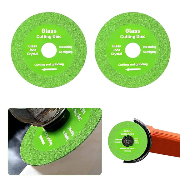 Glass Cutting Disc, 2 Pieces Glass Cutting Disc Glass Cutting Wheel Knife Sharpener Angle Grinder Cutting Disc, for Tile, Marble and Glass