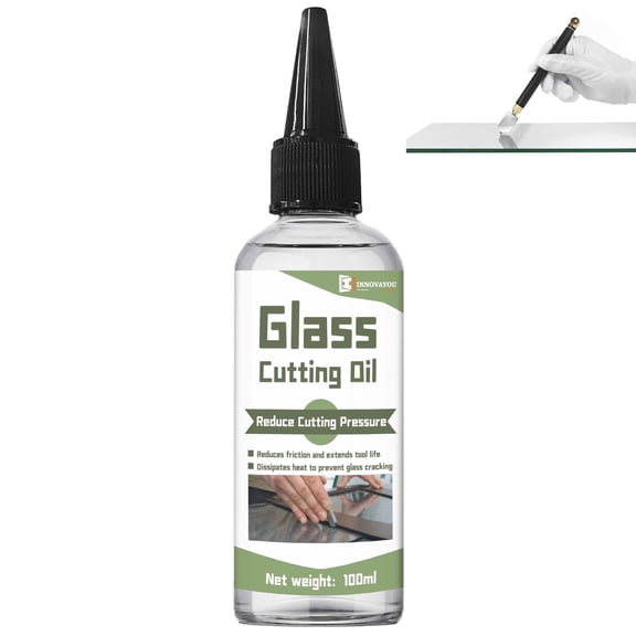 Glass Cutting Oil 100ml, Ensures Clean Cuts, for Stained Glass, Mirror & Tile