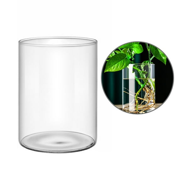 Glass Cylinder Vase Clear Candle Holder Flower Vase for Table Centerpieces Home