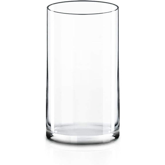 Glass Cylinder Vase (H:10" D:5") | Multiple Size Choices Glass Flower Vase Centerpieces | Hurricane Floating Candle Holder Vase