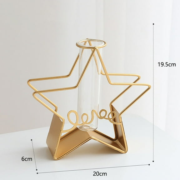 Glass Cylinder Vases, 7.6 Inch Desktop Pentagonal Hydroponic Vase, Decorative Flower Vases for Wedding Reception, Home Decor, Housewarming Gift