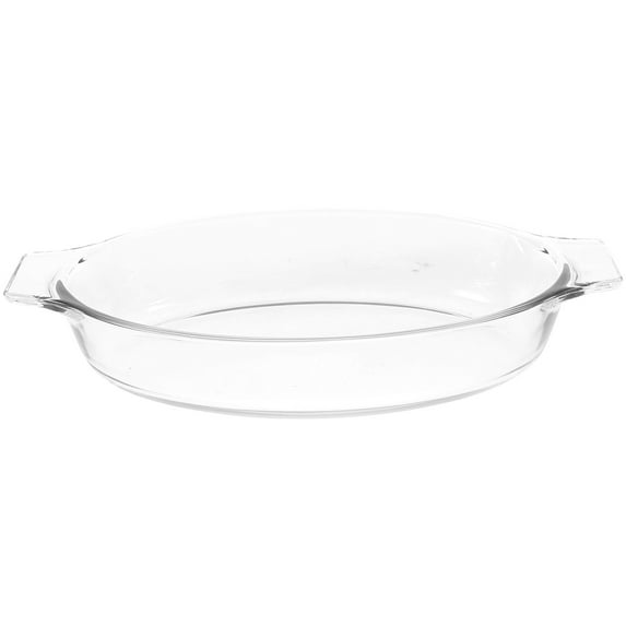 Glass Deep Pie Plate with Handles for Baking and Roasting