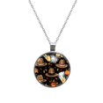 Glass Design Circular Pendant Necklace Stylish Women's Fashion