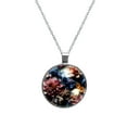 Glass Design Circular Pendant Necklace Womens Necklaces