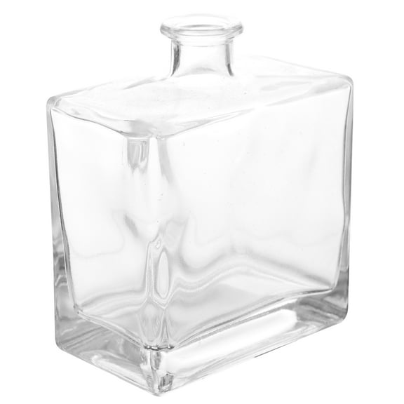 Glass Diffuser Bottle Square Flat Flower Vase Refillable Aromatherapy Container