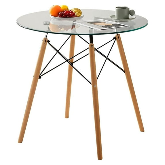 Glass Dining Table 31.5''–Small,Round,Modern Dining Room Table Kitchen Table Coffee Table - for 2 to 4 People