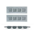 thumbnail image 1 of Glass Dinnerware 11.75" x 4" Rectangular Charcoal Glass Sectional Plate (Set of 2), 1 of 3