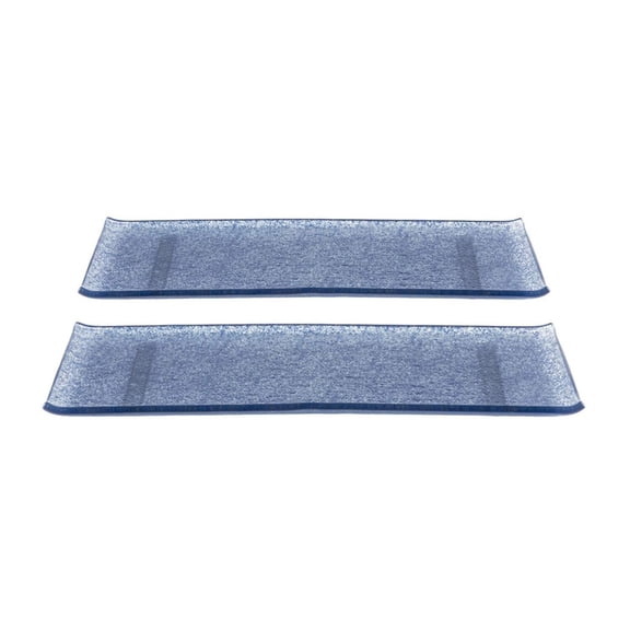 Turgla Fusion Glass 13.75" x 5" x h:0.5" Rectangular Blue Glass Platter (Set of 2)