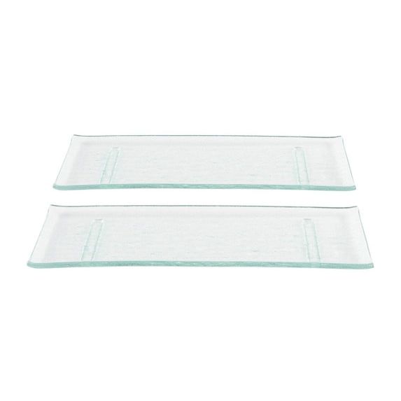 Glass Dinnerware 13.75" x 5" x h:0.5" Rectangular Clear Glass Platter (Set of 2)
