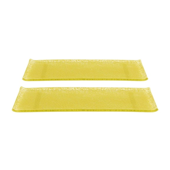 Turgla Fusion Glass 13.75" x 5" x h:0.5" Rectangular Yellow Glass Platter (Set of 2)