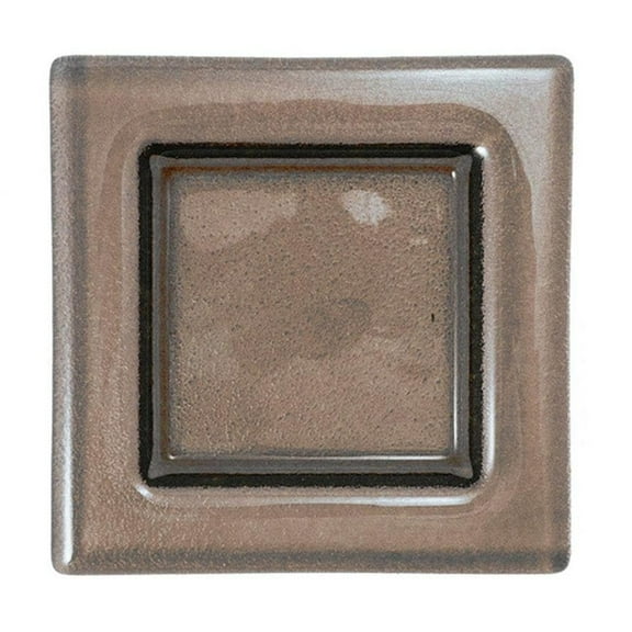 Glass Dinnerware 6" x 6" Square Transparent Brown Glass Plate (Set of 4)