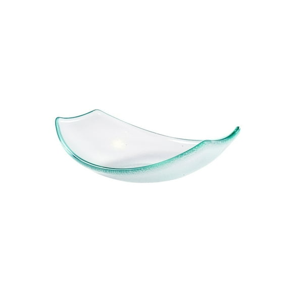 Turgla Fusion Glass 7" x 5.25" x h:2" 5 oz. Oval Clear Glass Bowl (Set of 2)