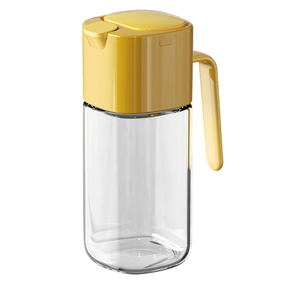 Glass Dispenser Bottle for Kitchen with Pour Spout and Sealing Lid – Classic Glass Oil Cruet for Controlled Pouring and Fresh Flavor Preservation